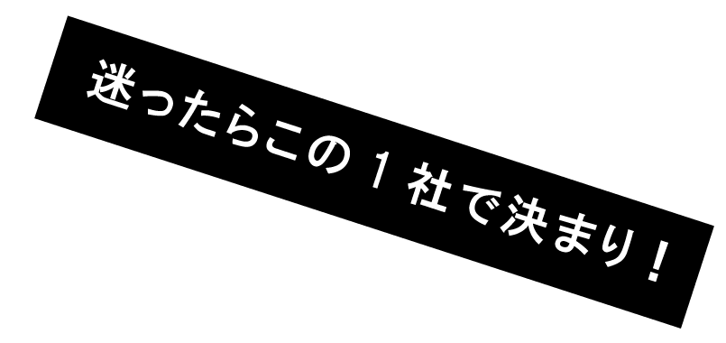 迷ったらこの1社で決まり！